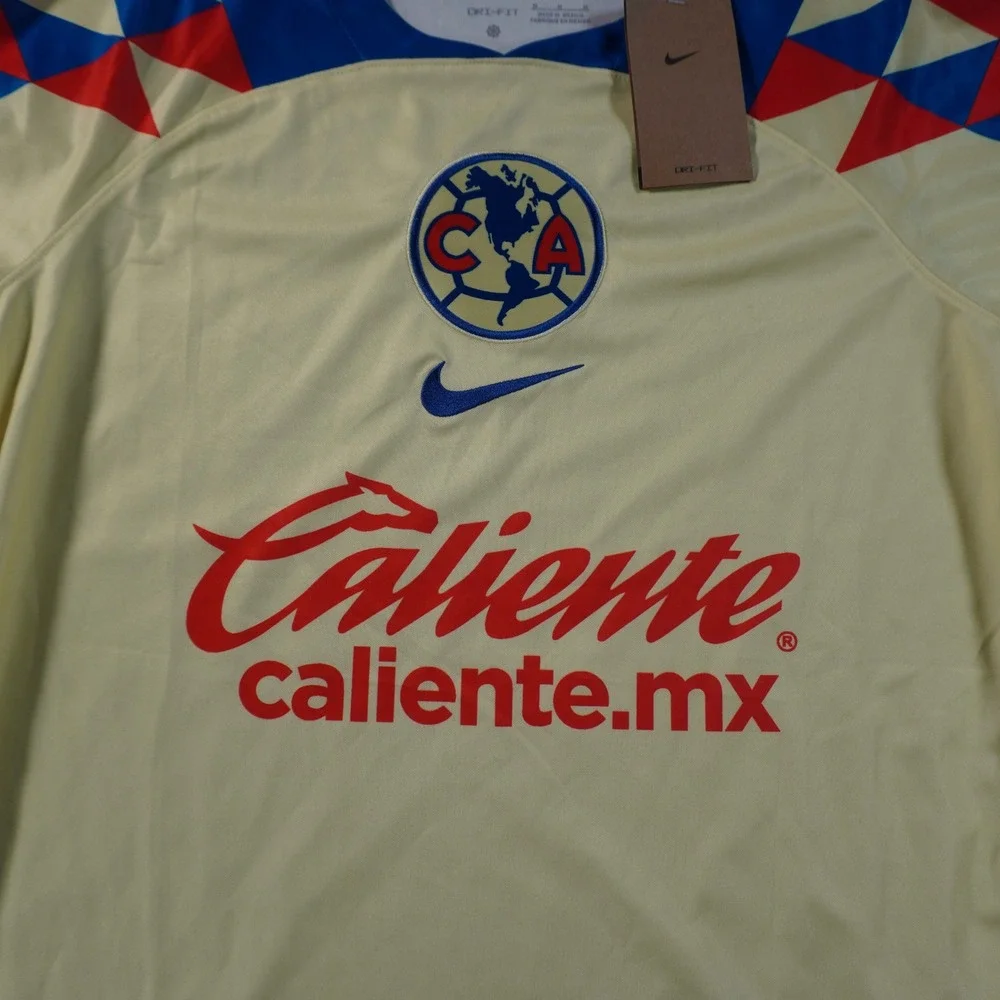 Nike Club America Soccer Jersey Mens Medium Yellow Home Dri-FIT CD0699-100